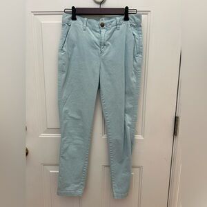 GAP Light Blue Girlfriend Chino. Straight Cropped Pants.